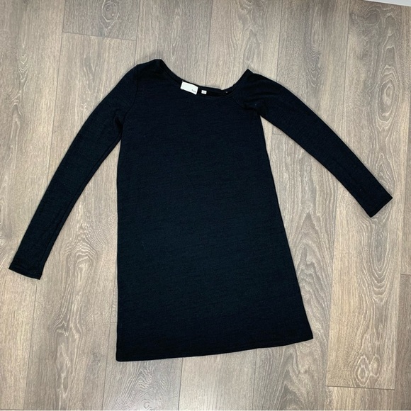 Aritzia Wilfred Free Cober T-shirt Dress Relaxed Jersey Long sleeve black - Picture 5 of 13